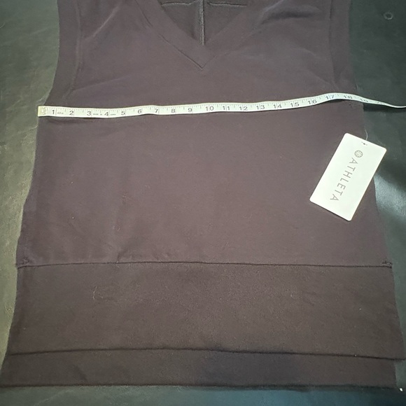 Athleta Black Sleeveless V-Neck Sweatshirt US XS oversized. NWT - Picture 8 of 14